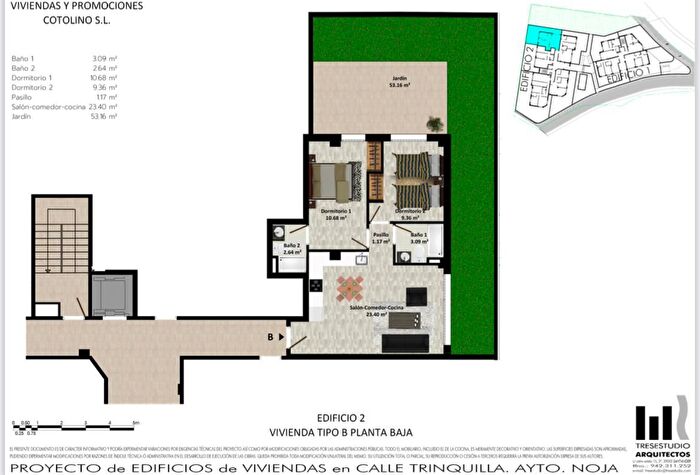 Piso en venta en Ris, Noja de 2 habitaciones